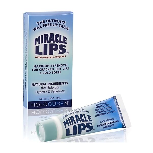 Miracle Lips Salve for Dry, Cracked, Sunburned Lips & Cold Sores