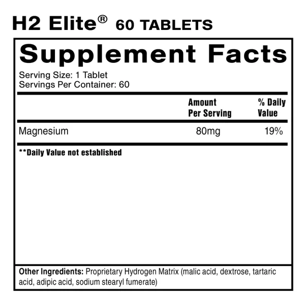 H2 Elite® 60 Tablets - Image 2