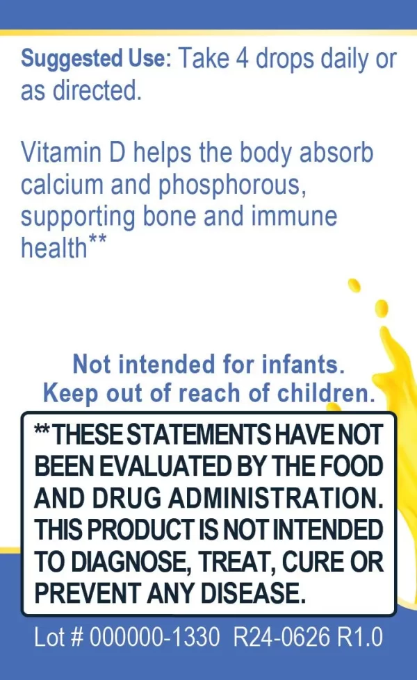 Vitamin D3 For Kids (0.43 fl oz/bottle) Liquid - Image 3